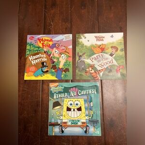 Bundle books Phineas Ferb, Winnie Pooh, SpongeBob